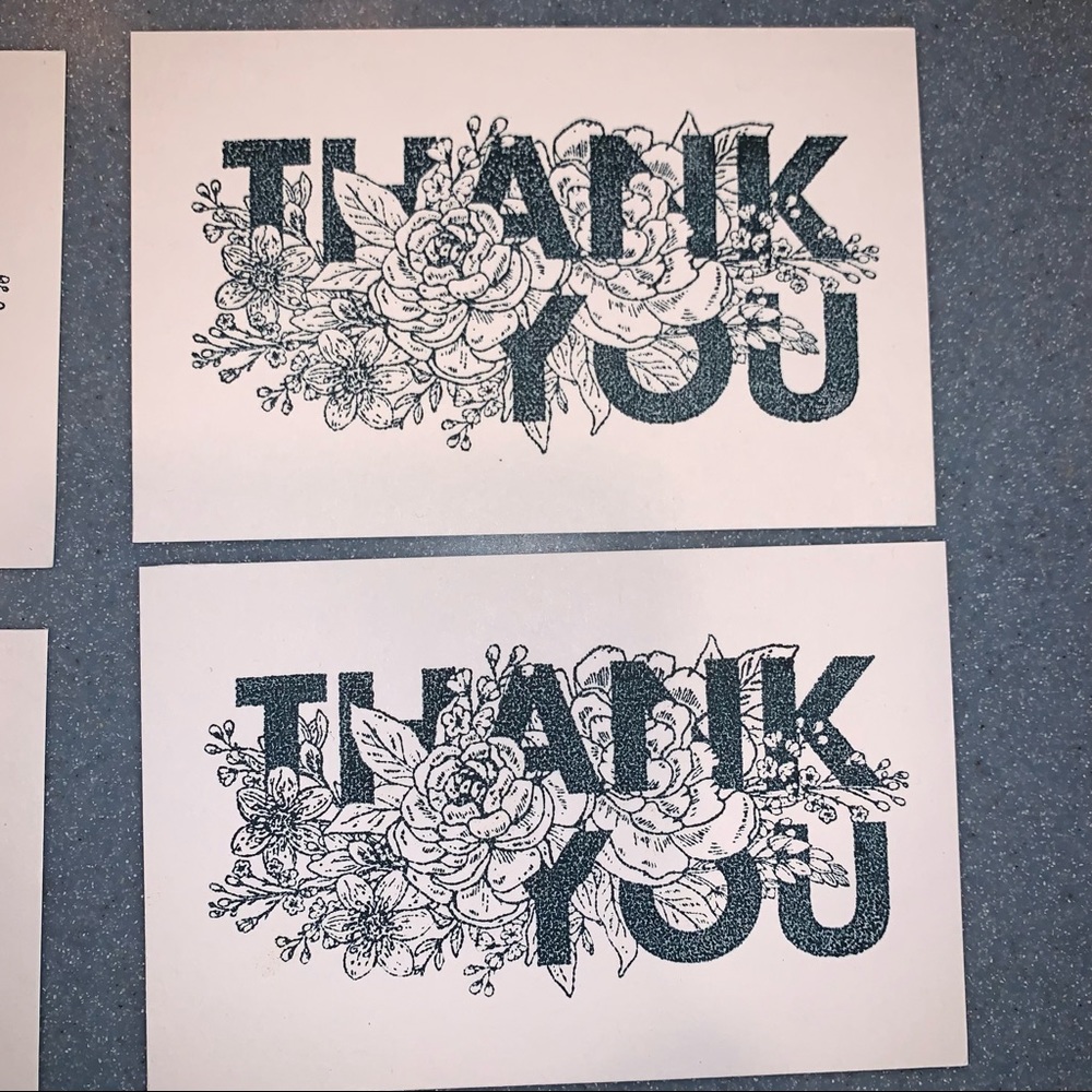 🎉HP🎉NEW 20 Hand Stamped Thank You Cards Speckled - Picture 4 of 7